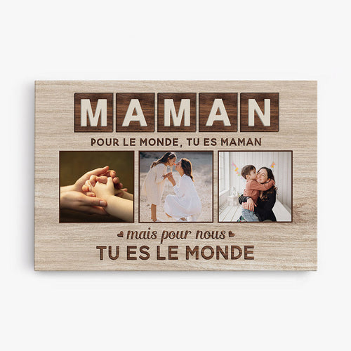 Il Nostro Mondo™ - Tela con foto personalizzata mamma/papà