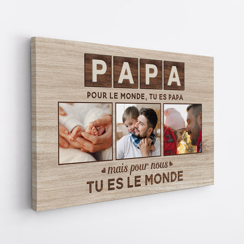 Il Nostro Mondo™ - Tela con foto personalizzata mamma/papà