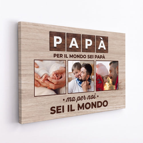 Il Nostro Mondo™ - Tela con foto personalizzata mamma/papà
