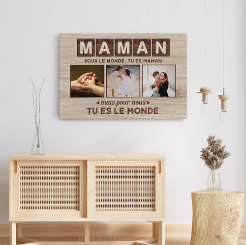 Il Nostro Mondo™ - Tela con foto personalizzata mamma/papà
