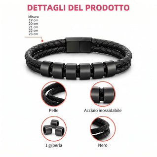 Eredità™ – Bracciale in pelle personalizzato per il nonno
