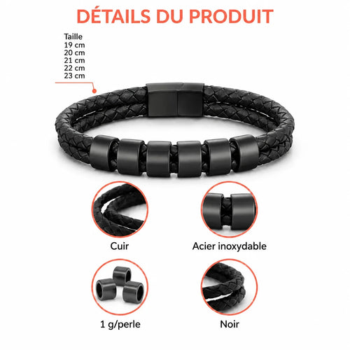 Eredità™ – Bracciale in pelle personalizzato per il nonno