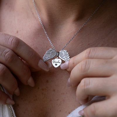 Collana angioletto con cuore inciso personalizzato