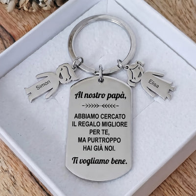 Portachiavi personalizzato Al Mio Papà™ inciso per il papà