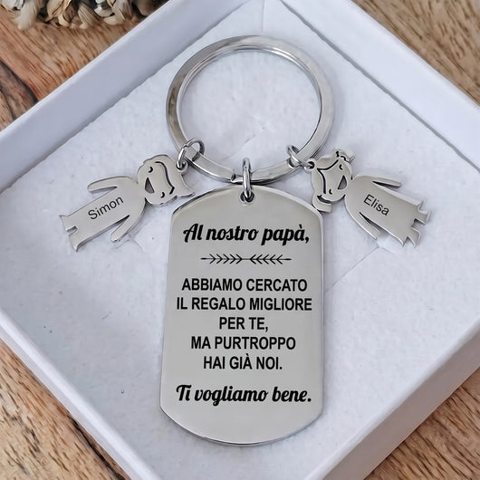 Portachiavi personalizzato Al Mio Papà™ inciso per il papà