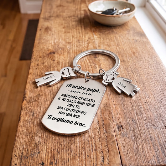 Portachiavi personalizzato Al Mio Papà™ inciso per il papà