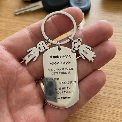 Portachiavi personalizzato Al Mio Papà™ inciso per il papà
