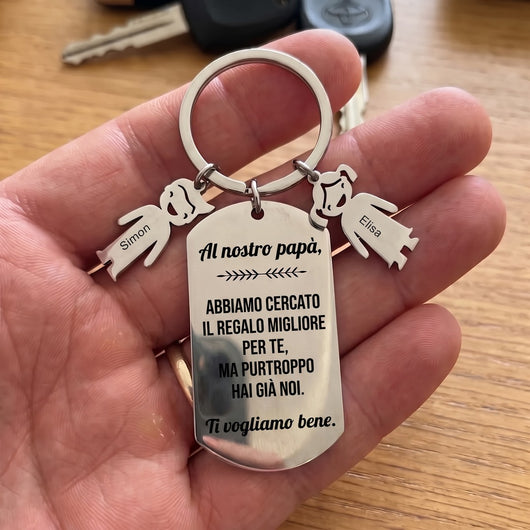 Portachiavi personalizzato Al Mio Papà™ inciso per il papà