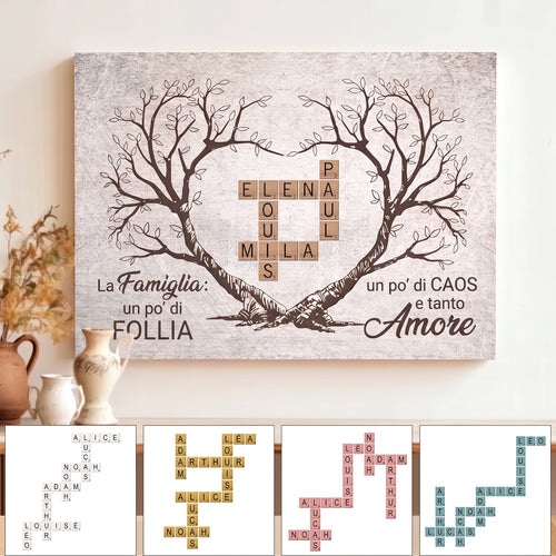 L’Albero di Famiglia™ – Tela cruciverba con nomi personalizzati