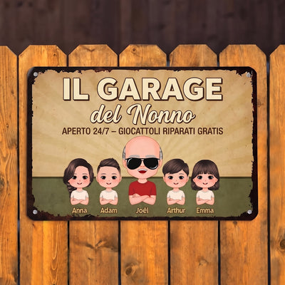 Il Garage del Nonno™ - Targa decorativa personalizzata