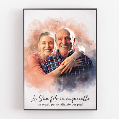 Tela personalizzata effetto acquerello per papà