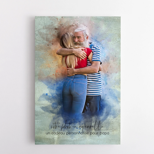 Papà & Io™ – Tela personalizzata effetto acquerello