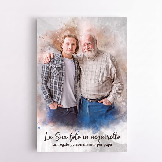 Tela personalizzata effetto acquerello per papà