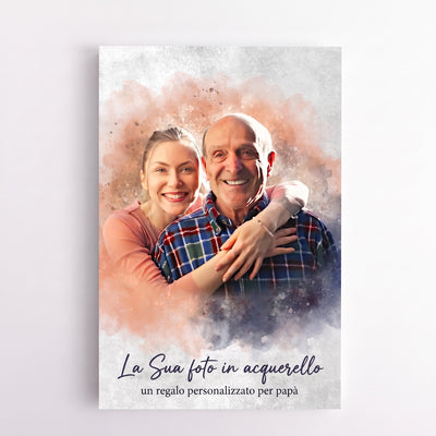 Tela personalizzata effetto acquerello per papà