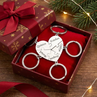 FamilyPuzzle™ – Portachiavi puzzle a cuore personalizzati