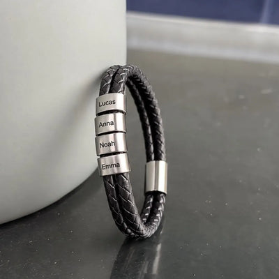 Bracciale in pelle I Miei™ personalizzato con nomi