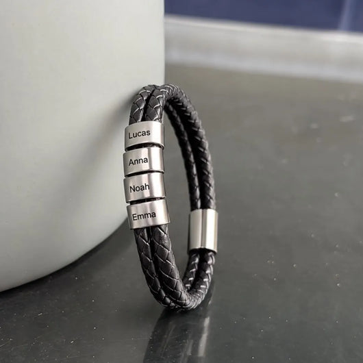 Bracciale in pelle I Miei™ personalizzato con nomi