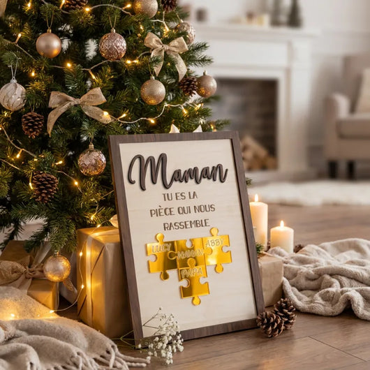 Per la Mamma™ - Cornice puzzle famiglia personalizzata