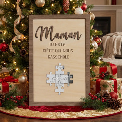 Per la Mamma™ - Cornice puzzle famiglia personalizzata