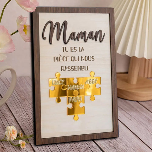 Per la Mamma™ - Cornice puzzle famiglia personalizzata
