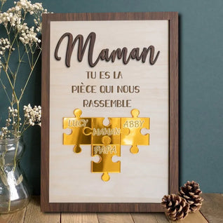 Per la Mamma™ - Cornice puzzle famiglia personalizzata