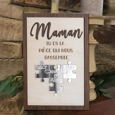 Per la Mamma™ - Cornice puzzle famiglia personalizzata