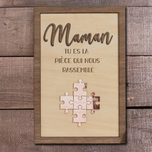 Per la Mamma™ - Cornice puzzle famiglia personalizzata