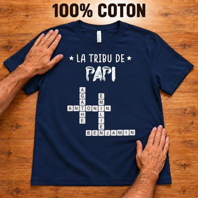 T-shirt personalizzata Cruciverba™ per il nonno con i nomi dei nipotini