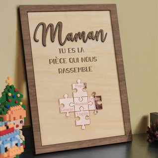 Per la Mamma™ - Cornice puzzle famiglia personalizzata