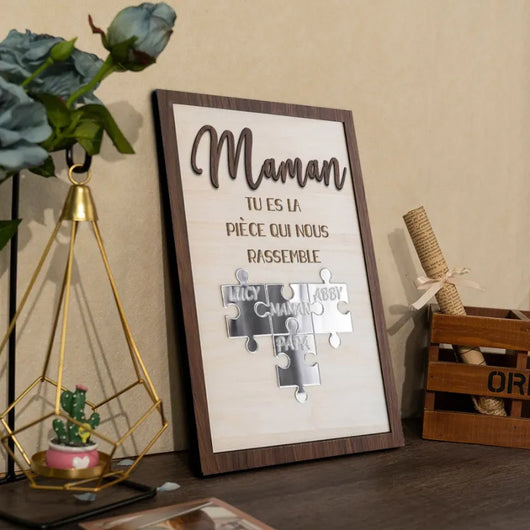 Per la Mamma™ - Cornice puzzle famiglia personalizzata