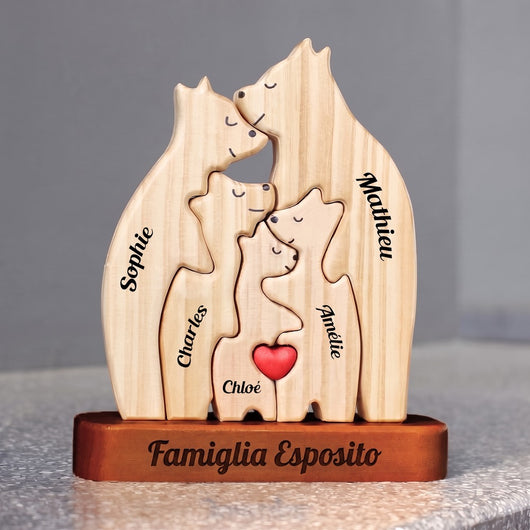 Famiglia Orsi™ - Puzzle Personalizzato in Legno