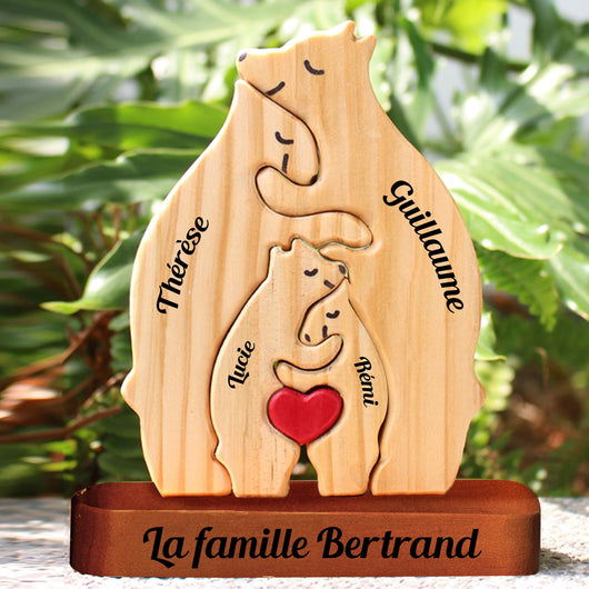 Famiglia Orsi™ - Puzzle Personalizzato in Legno