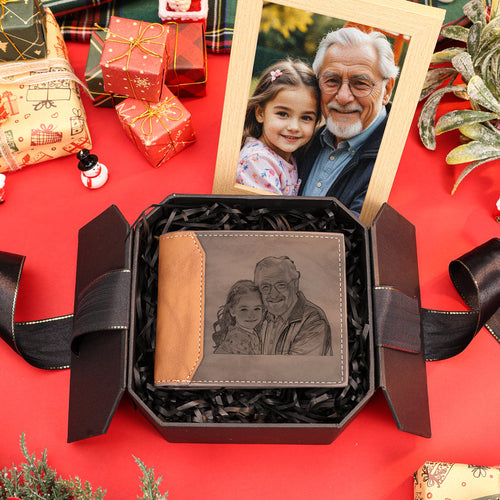 Papà del Cuore™ – Portafoglio in pelle personalizzato per papà