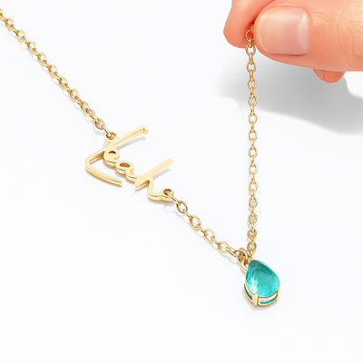 Eterna™ – Collana con nome e pietra del mese di nascita