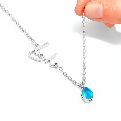 Eterna™ – Collana con nome e pietra del mese di nascita