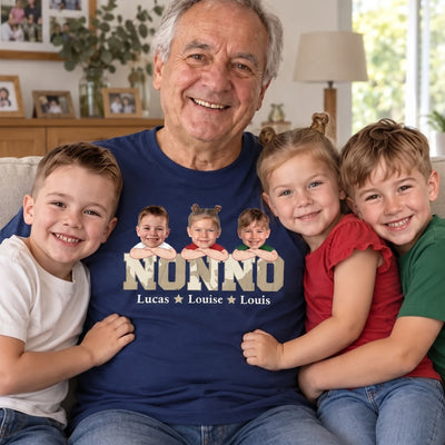 Team Nonno™ – t-shirt personalizzata con i nomi dei nipoti
