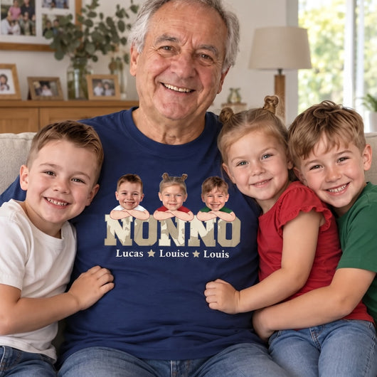 Team Nonno™ – t-shirt personalizzata con i nomi dei nipoti