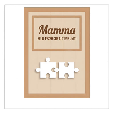 Per la Mamma™ - Cornice puzzle famiglia personalizzata