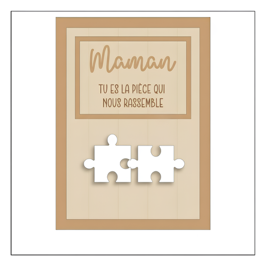 Per la Mamma™ - Cornice puzzle famiglia personalizzata