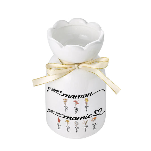Prima di Tutto Mamma™ – vaso in ceramica personalizzato con i nomi della famiglia
