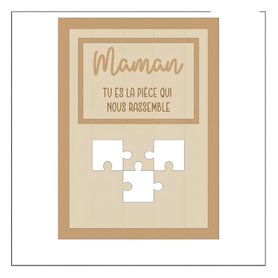Per la Mamma™ - Cornice puzzle famiglia personalizzata