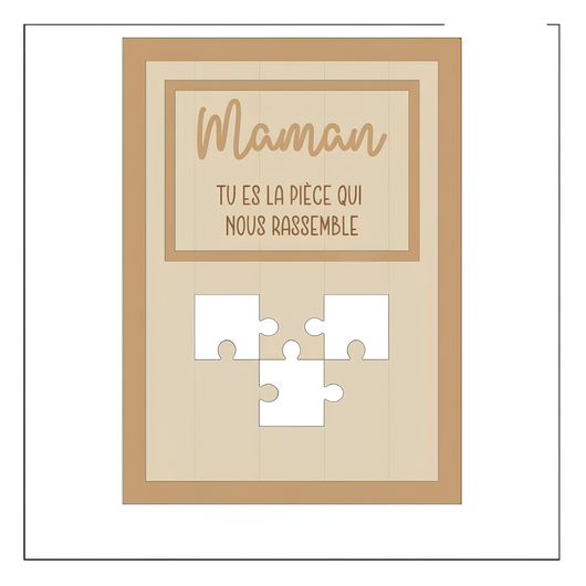 Per la Mamma™ - Cornice puzzle famiglia personalizzata