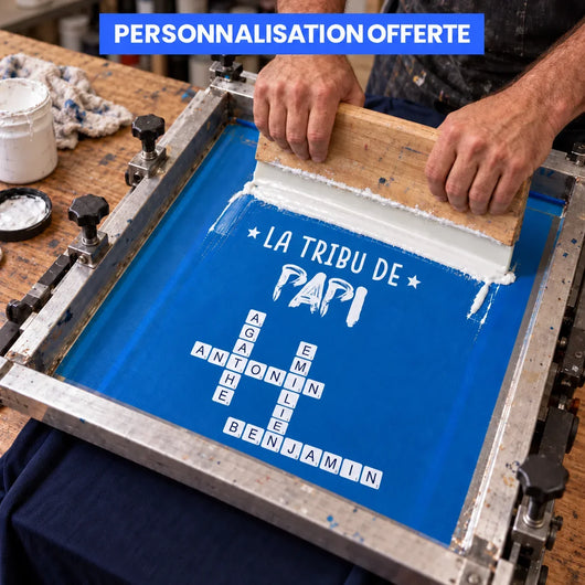 T-shirt personalizzata Cruciverba™ per il nonno con i nomi dei nipotini