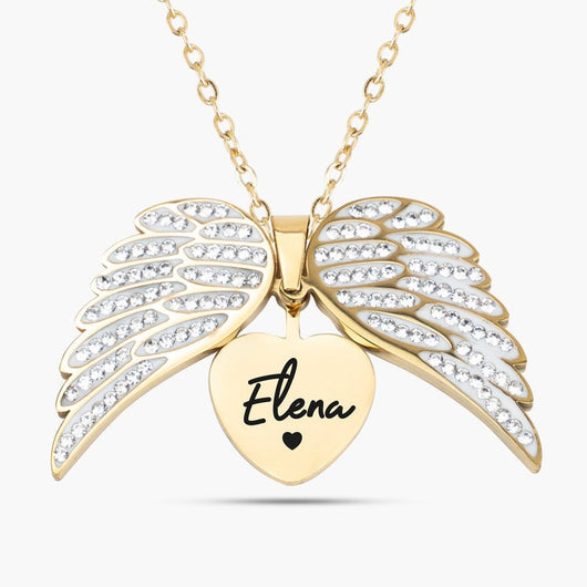 Collana angioletto con cuore inciso personalizzato