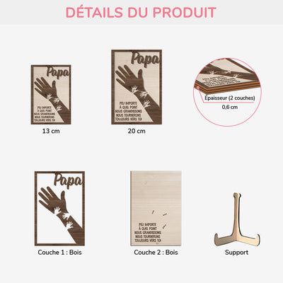Legati a Te™ – cornice in legno personalizzata con due mani unite