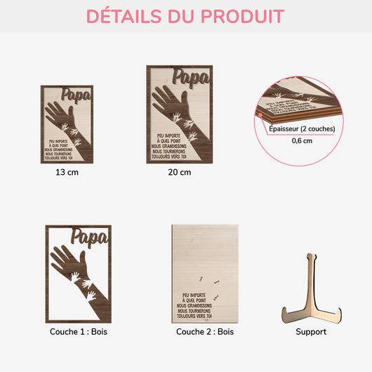 Legati a Te™ – cornice in legno personalizzata con due mani unite