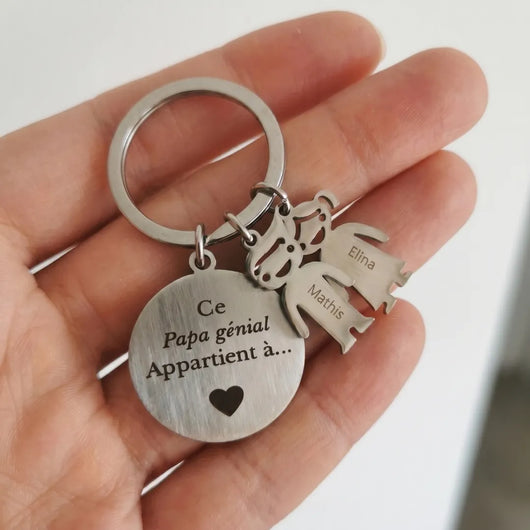 Portachiavi personalizzato per papà con i nomi dei figli