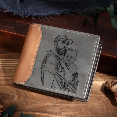 Papà del Cuore™ – Portafoglio in pelle personalizzato per papà