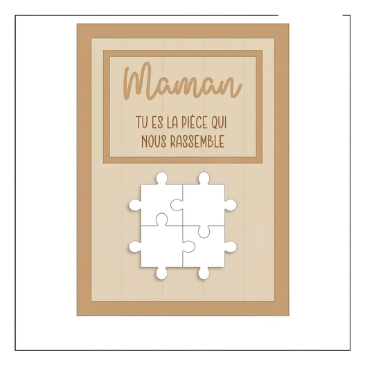 Per la Mamma™ - Cornice puzzle famiglia personalizzata
