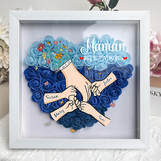 Con la Mamma™ - Cornice famiglia fiorita personalizzata
